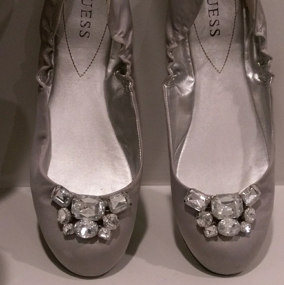 Guess Gray Satin Shoes